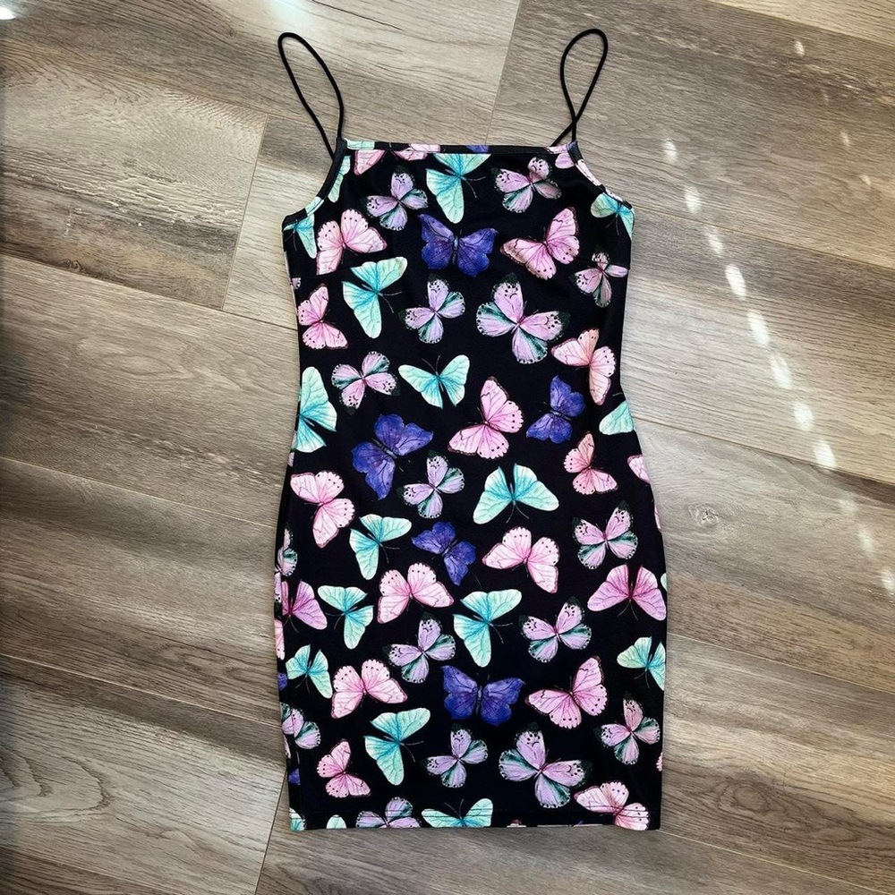 Butterfly Print Bodycon Dress 🦋